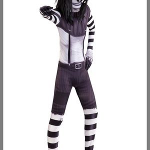 Kid's Scary Laughing Man Costume size 10/12 bodysuit  no wig